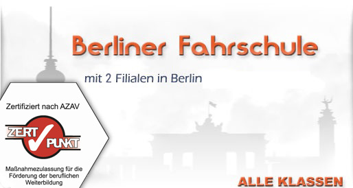 Berliner Fahrschule mit 3 Filialen in Berlin und Brandenburg